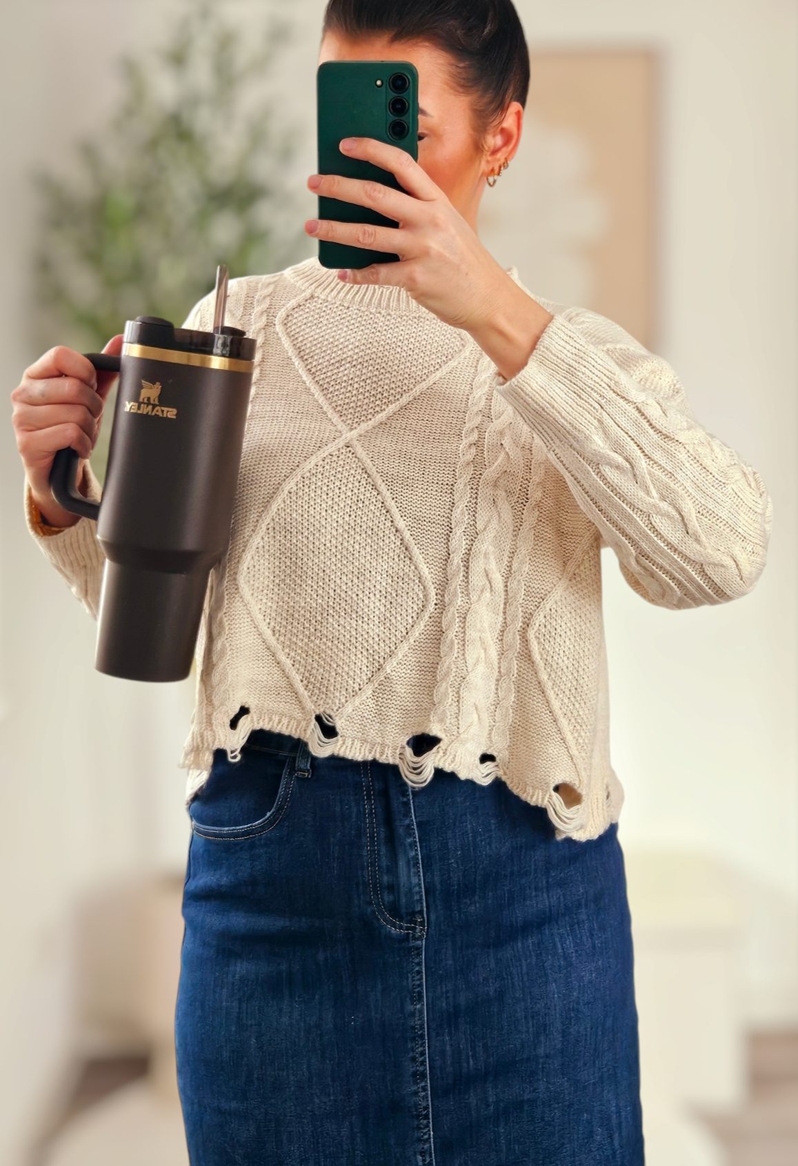 Strickpullover mit Löcher