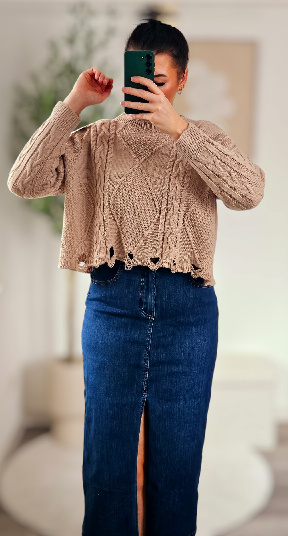Strickpullover mit Löcher