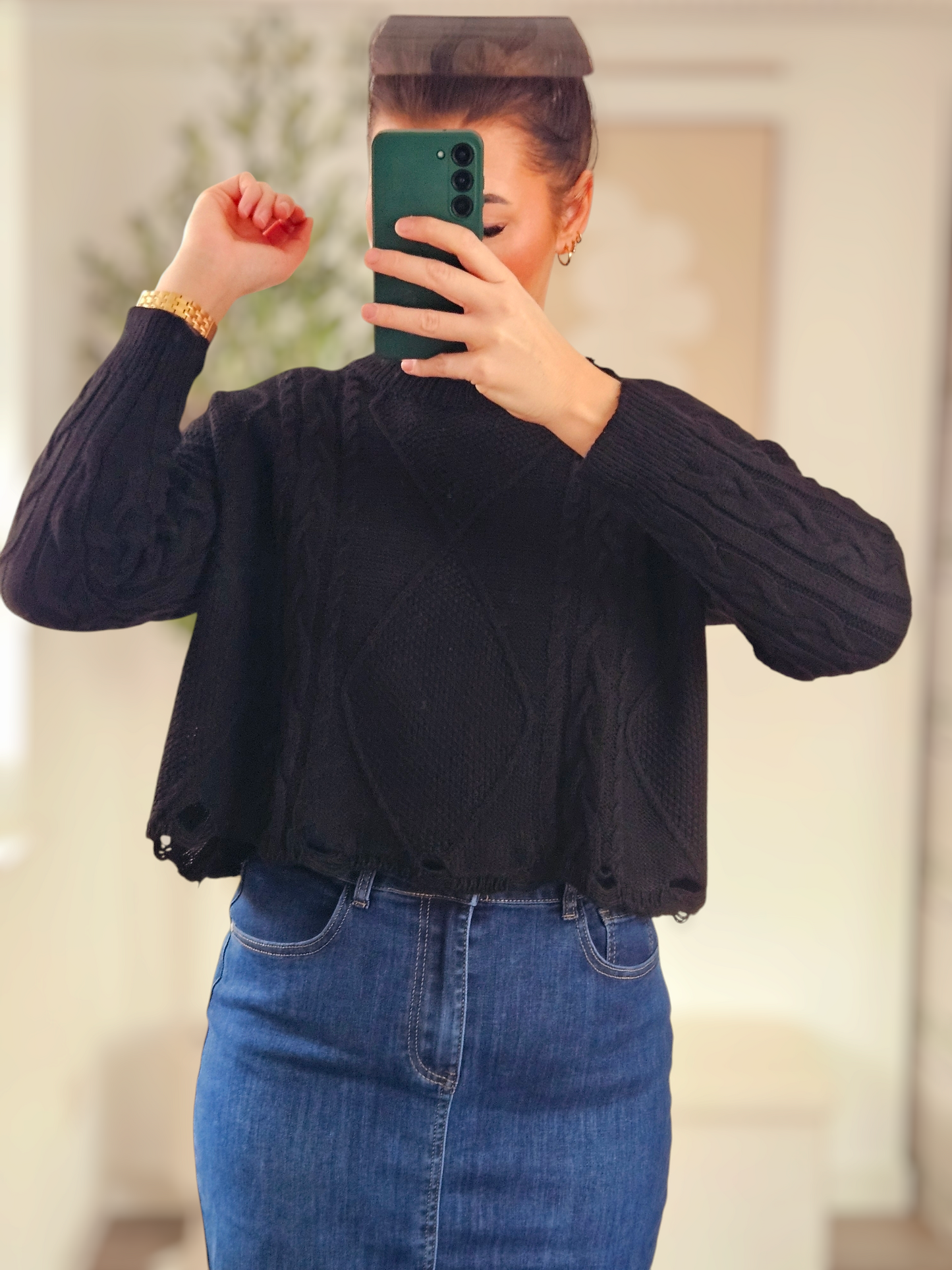Strickpullover mit Löcher
