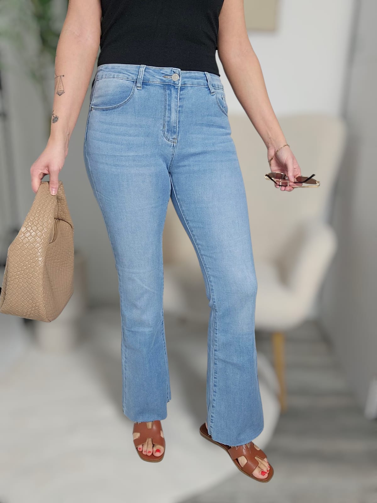 Jeans mit weitem Bein