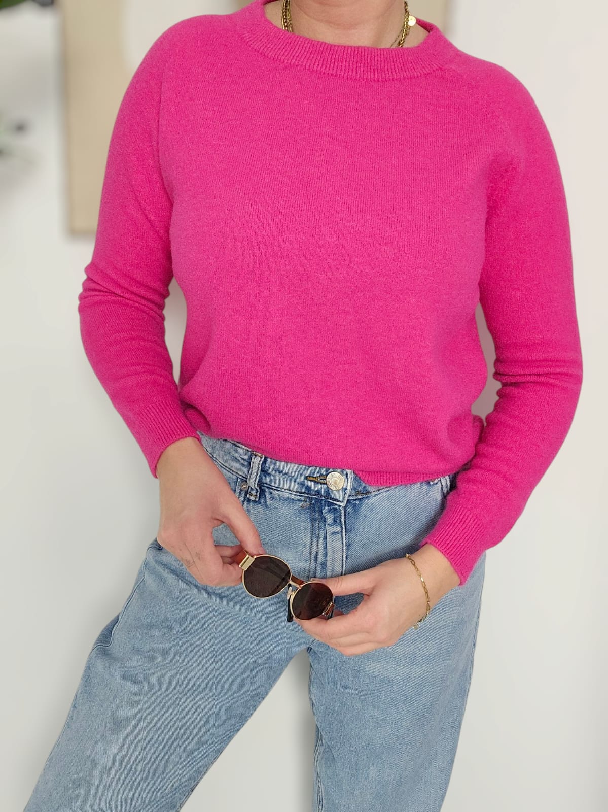pinker Pullover