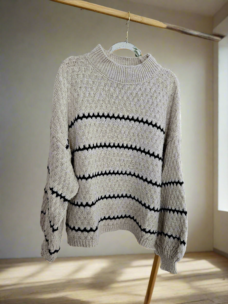 Gemütlicher Oversized-Pullover mit grafischem Muster