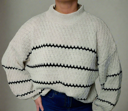 Gemütlicher Oversized-Pullover mit grafischem Muster